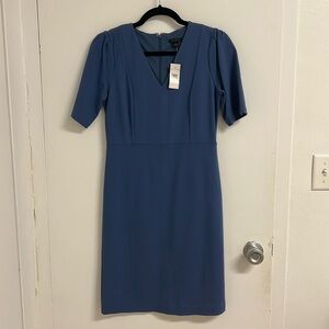 NWT Ann Taylor, blue dress, short sleeves, women size 0